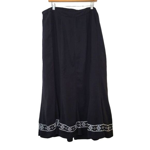 Catherine's Womens Black Bohemian Embroidered Maxi Skirt Plus Size 14/16W - Picture 1 of 8